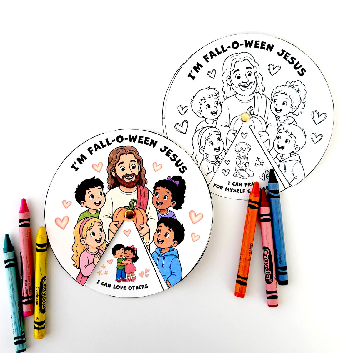 Printable Church Craft Interactive Activity Wheel Jesus Centered Learning Digital Download Sunday School Resource Kids Bible Lesson Christian Education Tool Fall Seasonal Activity Coloring Cutting Spinning Prayer Discussion Following Jesus