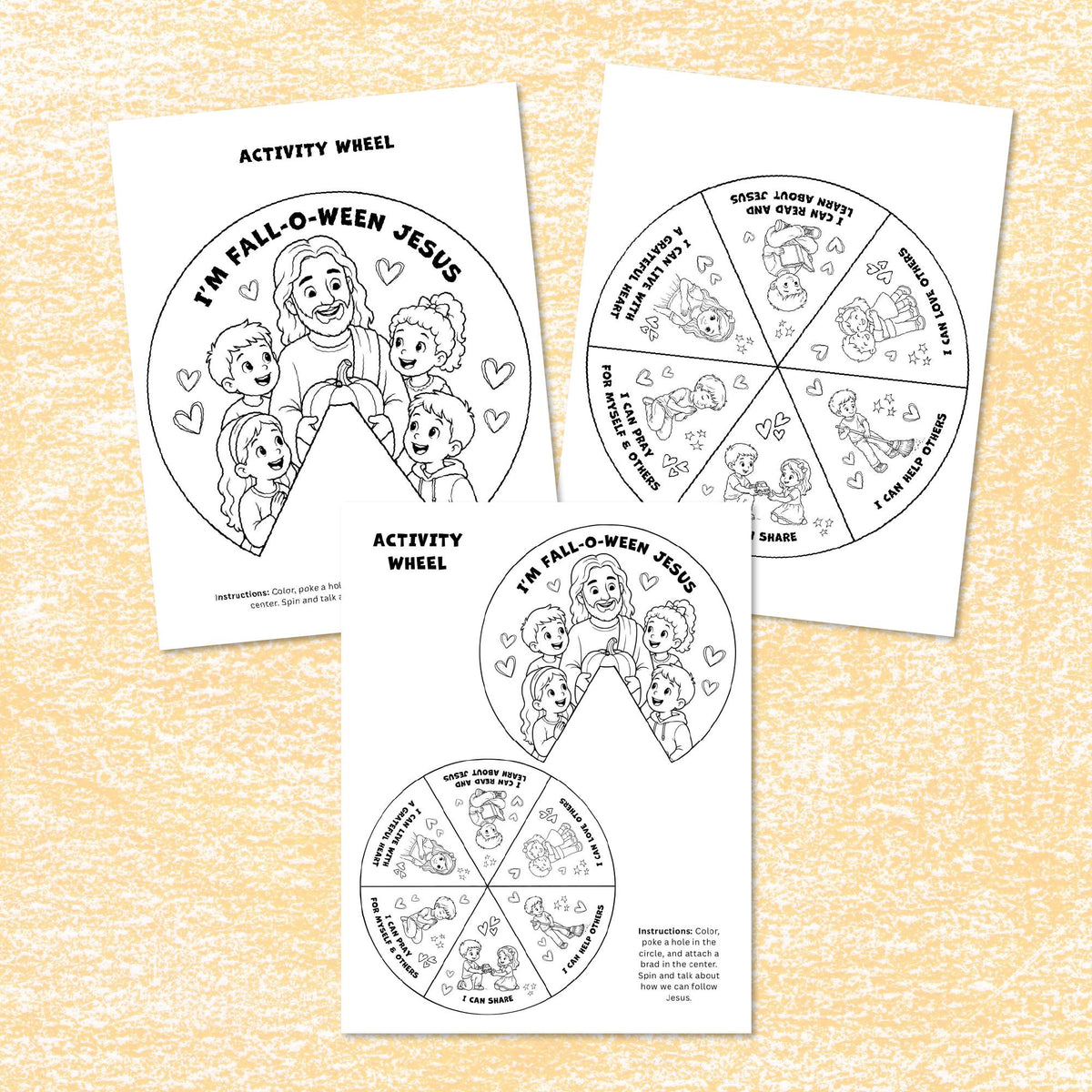 Christian Craft For Kids Interactive Jesus Activity Wheel Printable Bible Lesson Digital Download Fall Church Resource Sunday School Material Hands On Learning Prayer Sharing Love Following Faith Educational Tool Children Ministry Activity