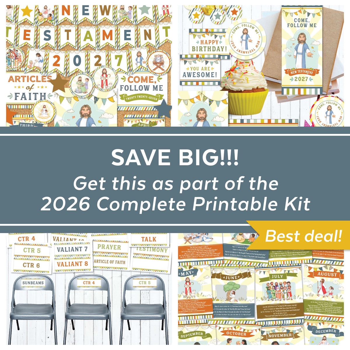 Save big with the complete 2026 Primary printable kit featuring LDS Primary bulletin board decor Come Follow Me posters class signs and presidency helps