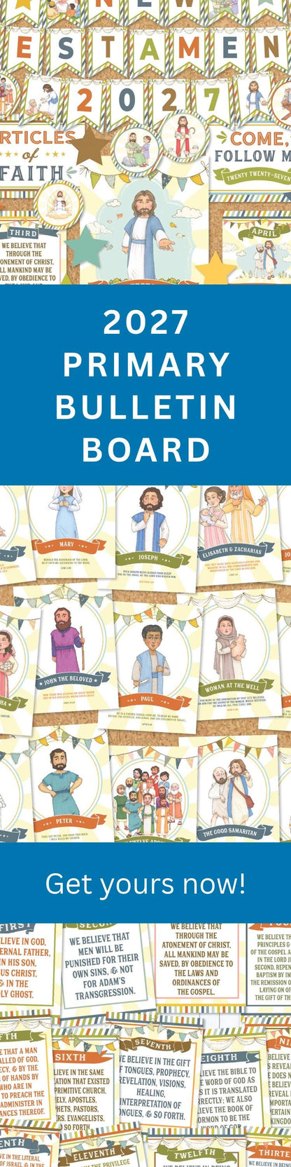 2027 LDS Primary Bulletin Board Kit Digital Download Printable New Testament Primary Helps Teaching Aid Classroom