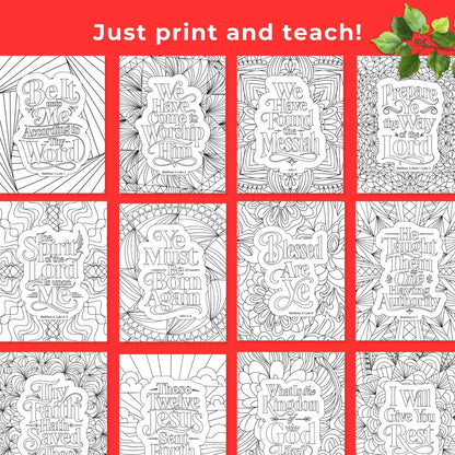 New Testament Scripture Study Coloring Book Come Follow Me 2027 Printable Pages LDS Adult Devotional Activities Digital Download Personal Worship Materials Sunday School Weekly Resources Relief Society Study Aids Family Home Evening Tools