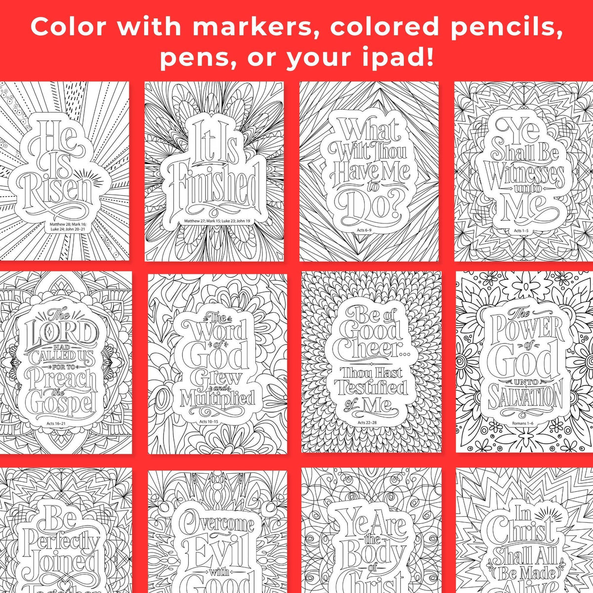 Scripture Study Coloring Sheets New Testament Pages Come Follow Me 2027 Printable Weekly Lesson Activities 52 Complete Year Collection Sunday School Teaching Resource Seminary Study Pages Youth Program Supply Family Devotional Tool Peaceful