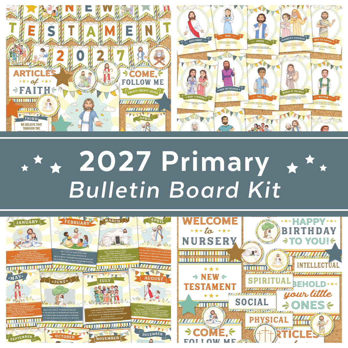 Primary Bulletin Board Kit Digital Download Printable Come Follow Me 2027 New Testament Curriculum Complete Teaching Resource LDS Primary Classroom Organization Tool Visual Learning Aid Instant Access Sunday School Preparation Primary Room