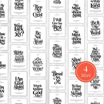 2027 Come Follow Me LDS New Testament printable bundle featuring 52 weekly Bible verse poster designs