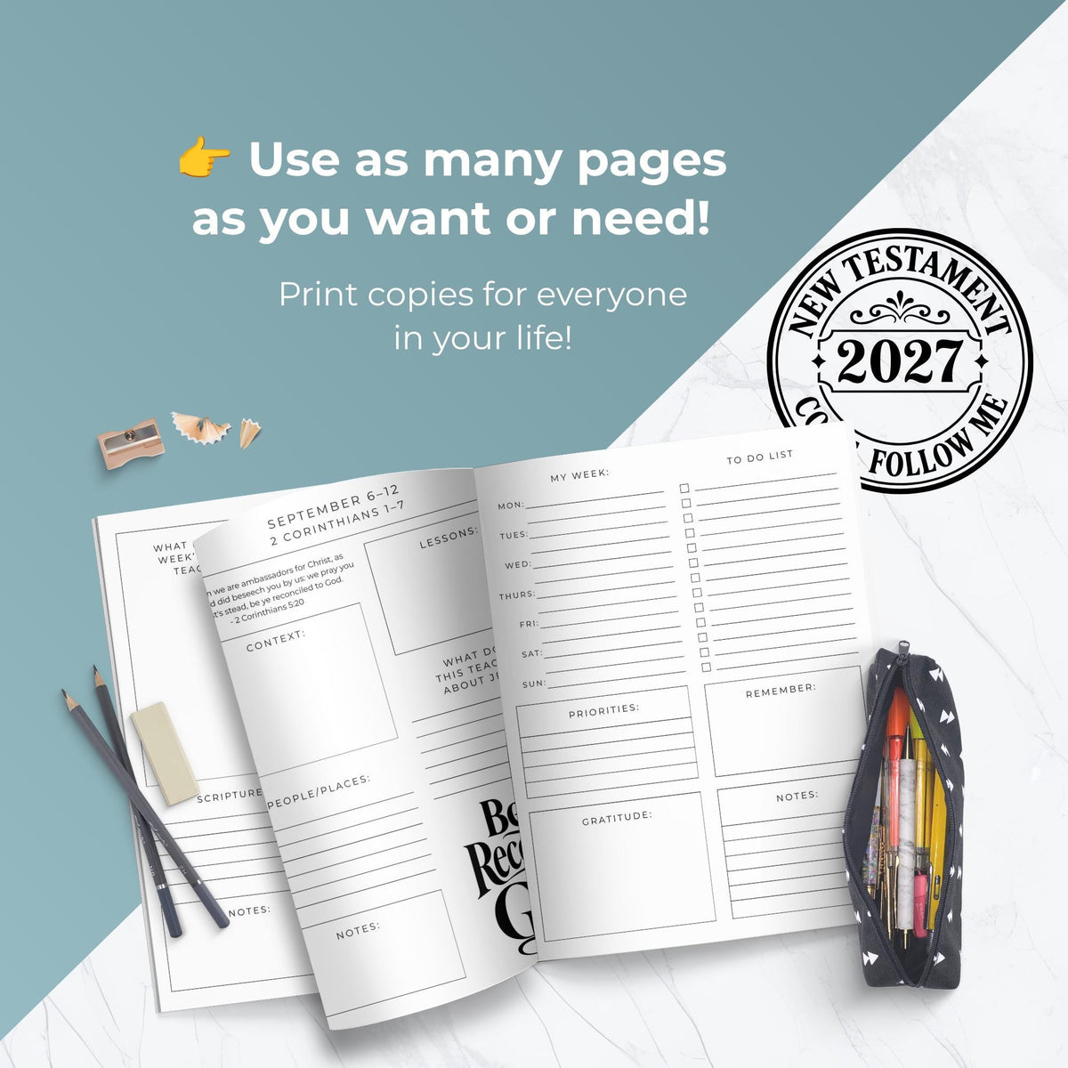 2027 Come Follow Me planner, scripture study planner