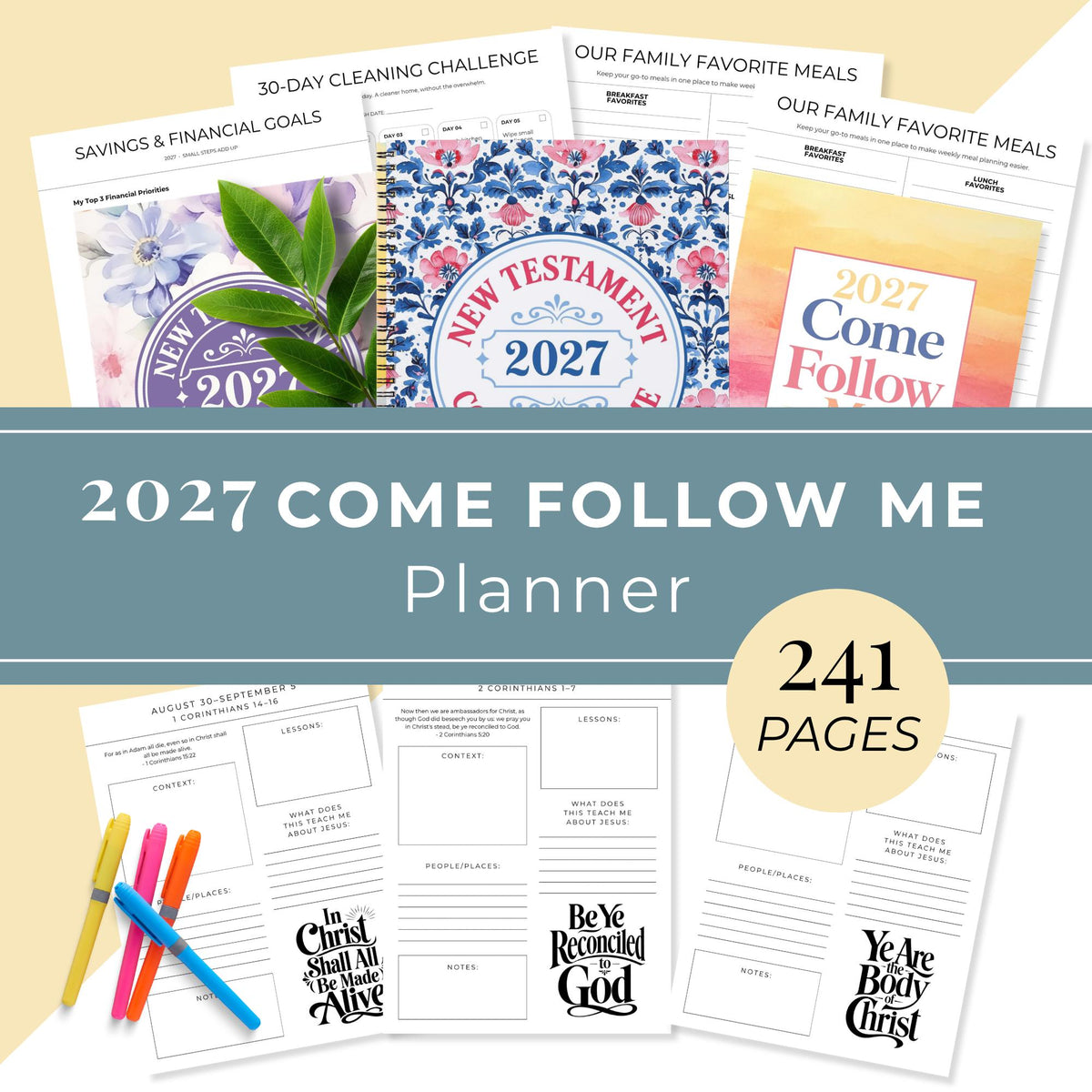 2027 Come Follow Me planner, family scripture study