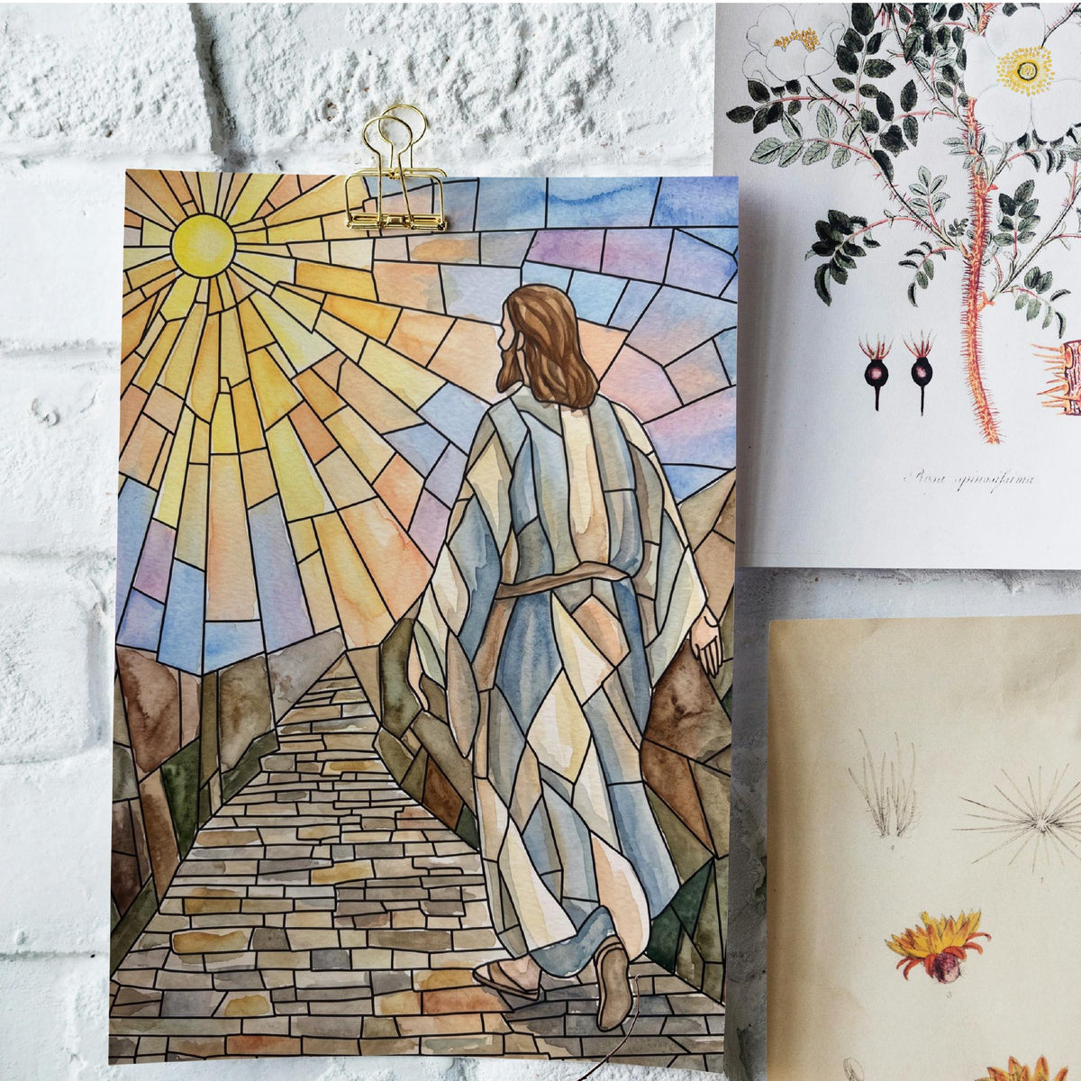 LDS youth coloring craft, Rejoice in Christ watercolor finished example