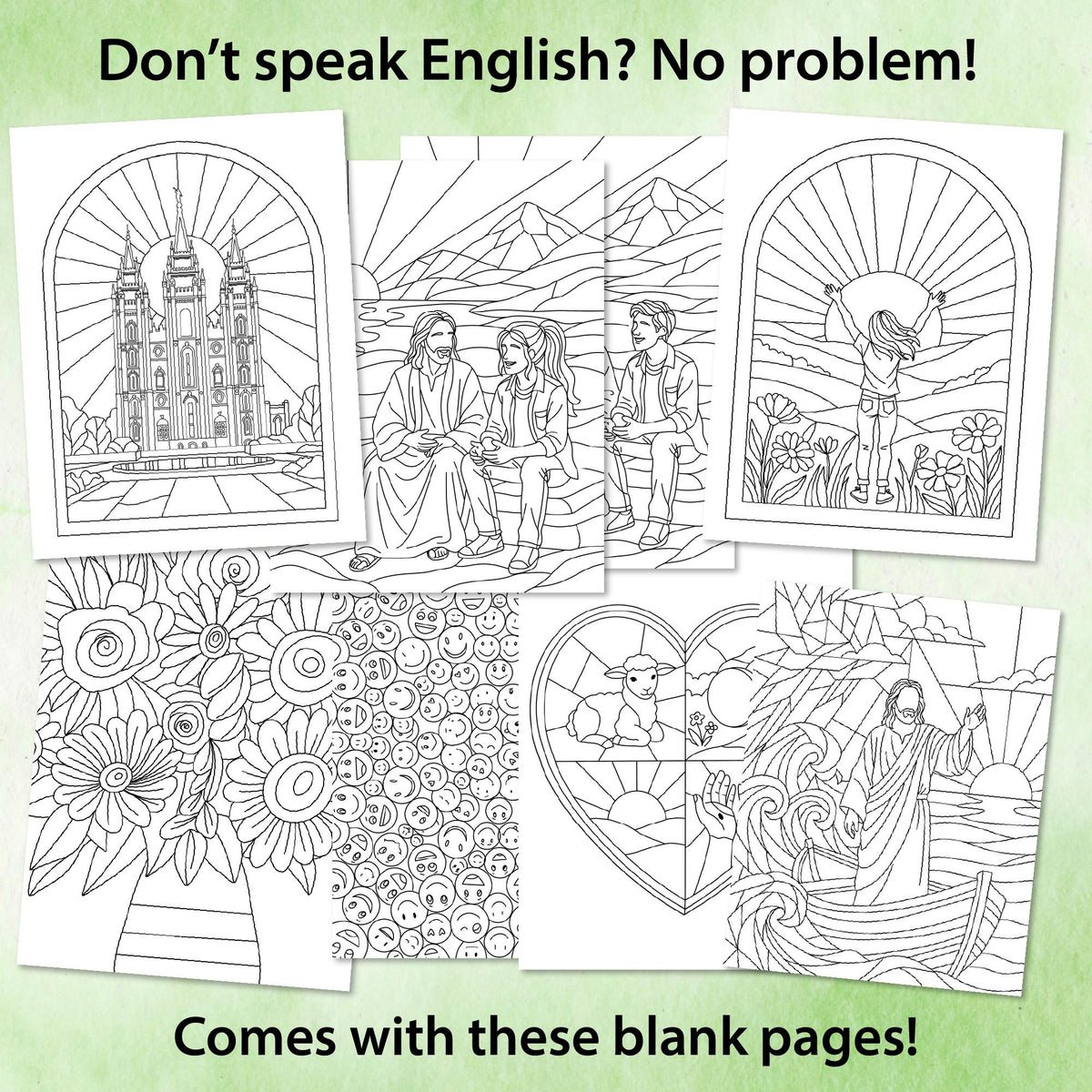 Christian coloring templates without wording, 2027 youth theme printables