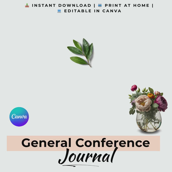 LDS General Conference Journal: LDS Study Guide, Editable With Canva (Instant Download)