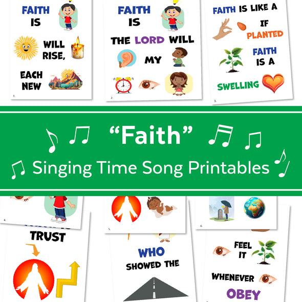 Faith Primary Song Chart | April 2023 LDS Singing Time | Singing Time Flipchart for Primary Come, Follow Me