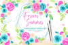 Forever Summer Watercolor Floral Design Clip Art