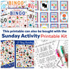 Sunday Bingo Printable Game
