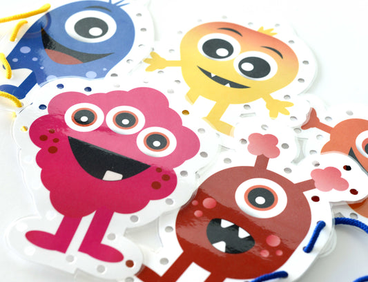 Monster Sewing/Lacing Printable Cards | Printable Download Monster Sewing (Lacing) Cards