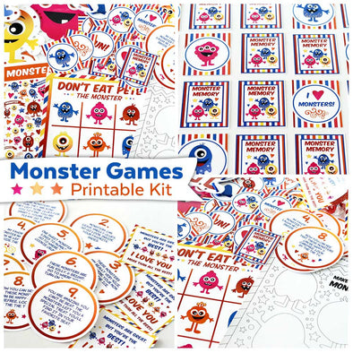 Monster Games Printable Kit | Printable Downloads Kids Games & Activities Monsters