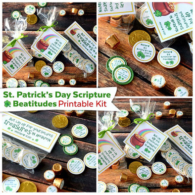 St. Patrick&#39;s Day Scripture Beatitudes Printable Kit | Christian St. Patrick&#39;s Day Kid Activity | St. Patrick&#39;s Day Scipture Family Game