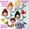 The Modest Mermaids Paper Dolls Printable Kit | Mermaid Paper Dolls Digital Download