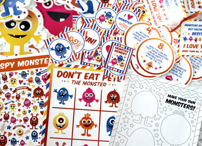 Monster Games Printable Kit | Printable Downloads Kids Games & Activities Monsters