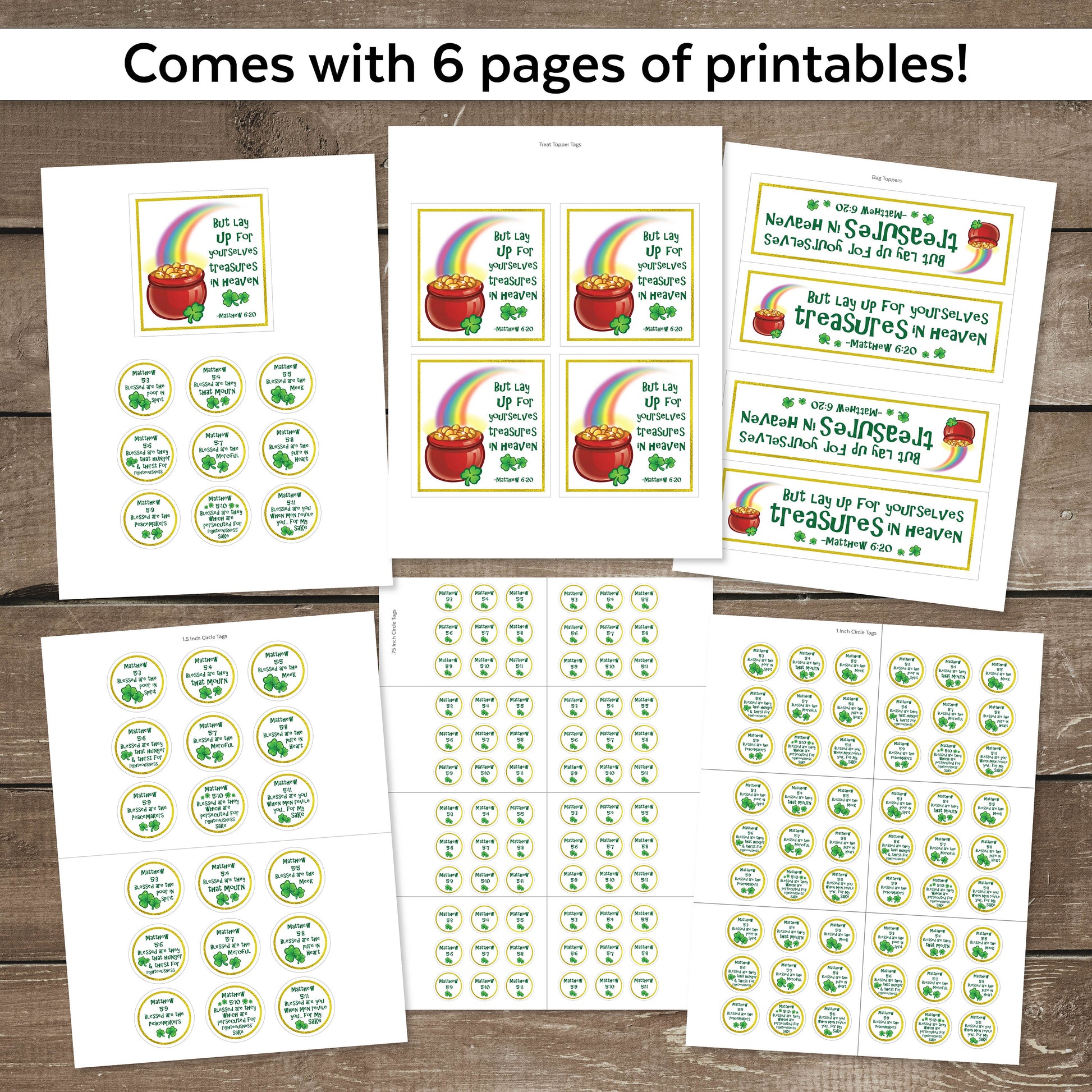 St. Patrick&#39;s Day Scripture Beatitudes Printable Kit | Christian St. Patrick&#39;s Day Kid Activity | St. Patrick&#39;s Day Scipture Family Game