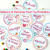 Unicorn & Rainbow Treat Tag Printables | Unicorn Printable | Unicorn Gift Idea
