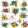 Painted Watercolor Floral Clip Art | Pre-Made Floral Invitations Backgrounds | Free Commercial Use Flower Floral Clip Art