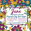 Painted Watercolor Floral Clip Art | Pre-Made Floral Invitations Backgrounds | Free Commercial Use Flower Floral Clip Art