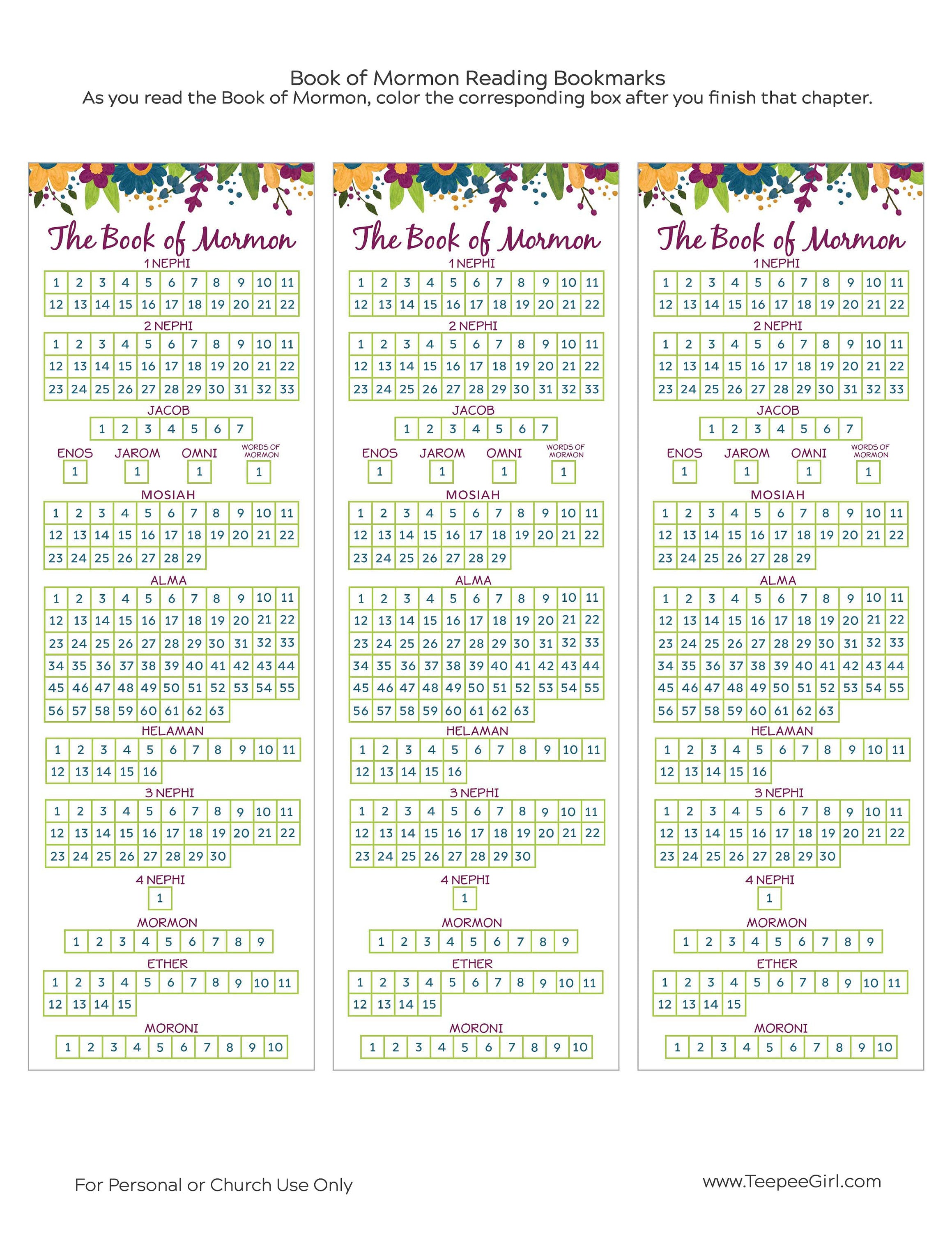 Book of Mormon Reading Chart Bookmark – Ministering Printables Book of Mormon Reading Chart Bookmark – Ministering Printables