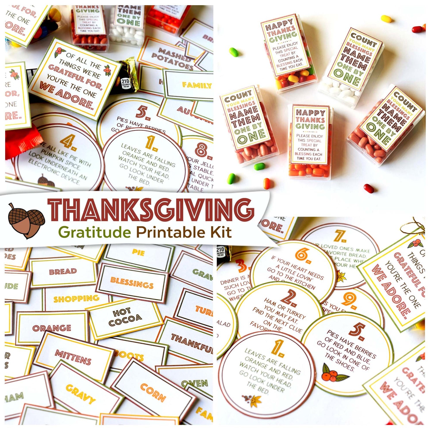 Thanksgiving Gratitude Printable Kit | Thanksgiving Games | Instant Download