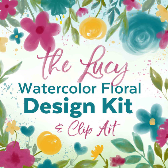 Watercolor Floral Design Clip Art Kit | Watercolor Flower Clip Art | Watercolor Invitations Backgrounds | Free Commercial Use Clip Art