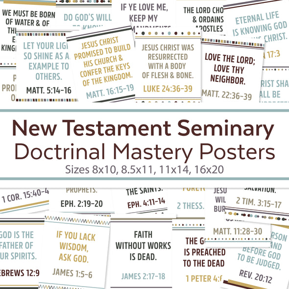 New Testament Seminary Doctrinal Mastery Posters |  LDS Seminary Doctrinal Mastery Topics Posters
