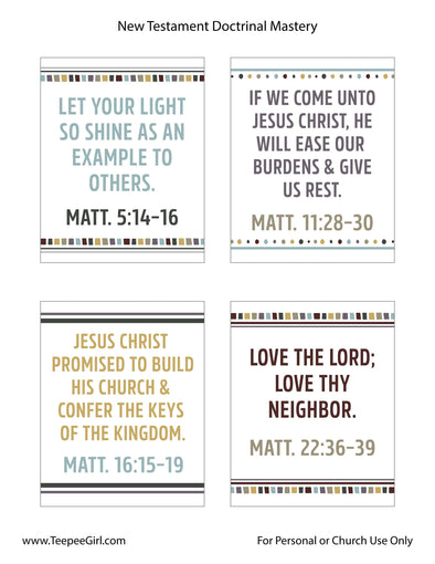 New Testament Seminary Doctrinal Mastery Posters | LDS Seminary Doctri ...