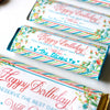Relief Society Birthday Chocolate Candy Bar Wrapper - Blue Floral Birthday Gift