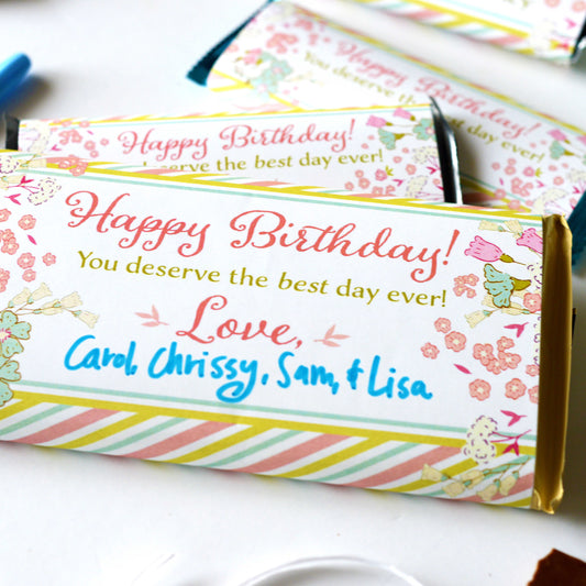 Printable Chocolate Wrapper Template Relief Society Birthday Gift Digital Download Instant Access Easy DIY Assembly Church Gift Idea Budget Friendly Solution Ward Birthday Celebration LDS Sisterhood Present Candy Bar Gift Design Quick