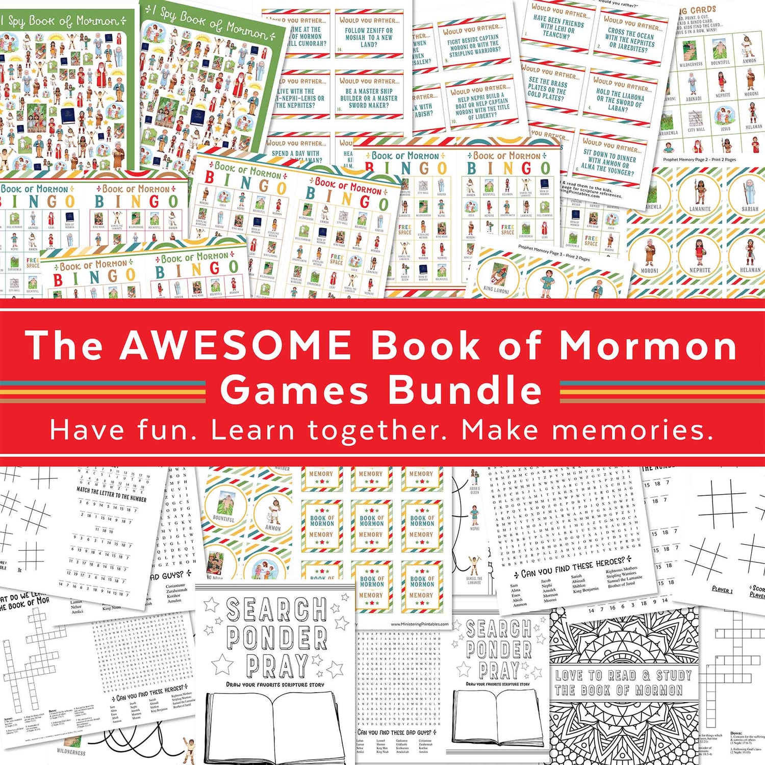 Book of Mormon Games - perfect for Come Follow Me and home church, primary activities, and youth activites...and just for fun anytime