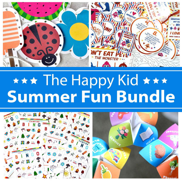 The Happy Kid Summer Fun Bundle | Summer Printable Games & Activities to Keep Your Kids Busy and Happy!