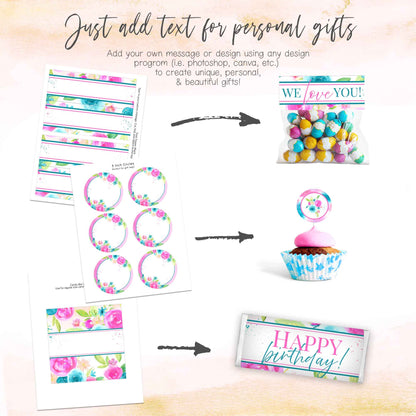 Forever Summer Watercolor Floral Design Clip Art