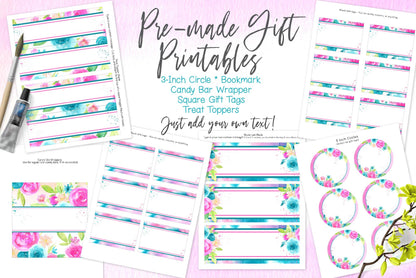 Forever Summer Watercolor Floral Design Clip Art