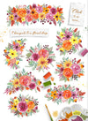 Fall Forever Watercolor Floral Design Clip Art