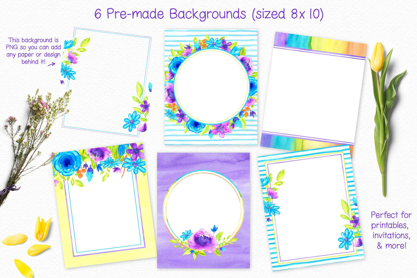 Spring Daydream Floral Design Clip Art