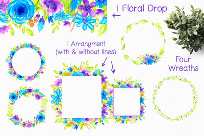 Spring Daydream Floral Design Clip Art