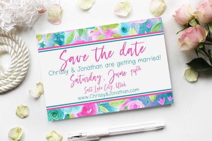 Forever Summer Watercolor Floral Design Clip Art