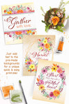 Fall Forever Watercolor Floral Design Clip Art