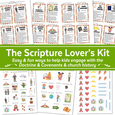 The Scripture Lover&#39;s Kit for Doctrine and Covenants | LDS Stickers & Church History Fun Fact Cards for Scriptures
