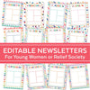 Editable Newsletters for LDS Young Women & Relief Society | Editable Blank Newsletters