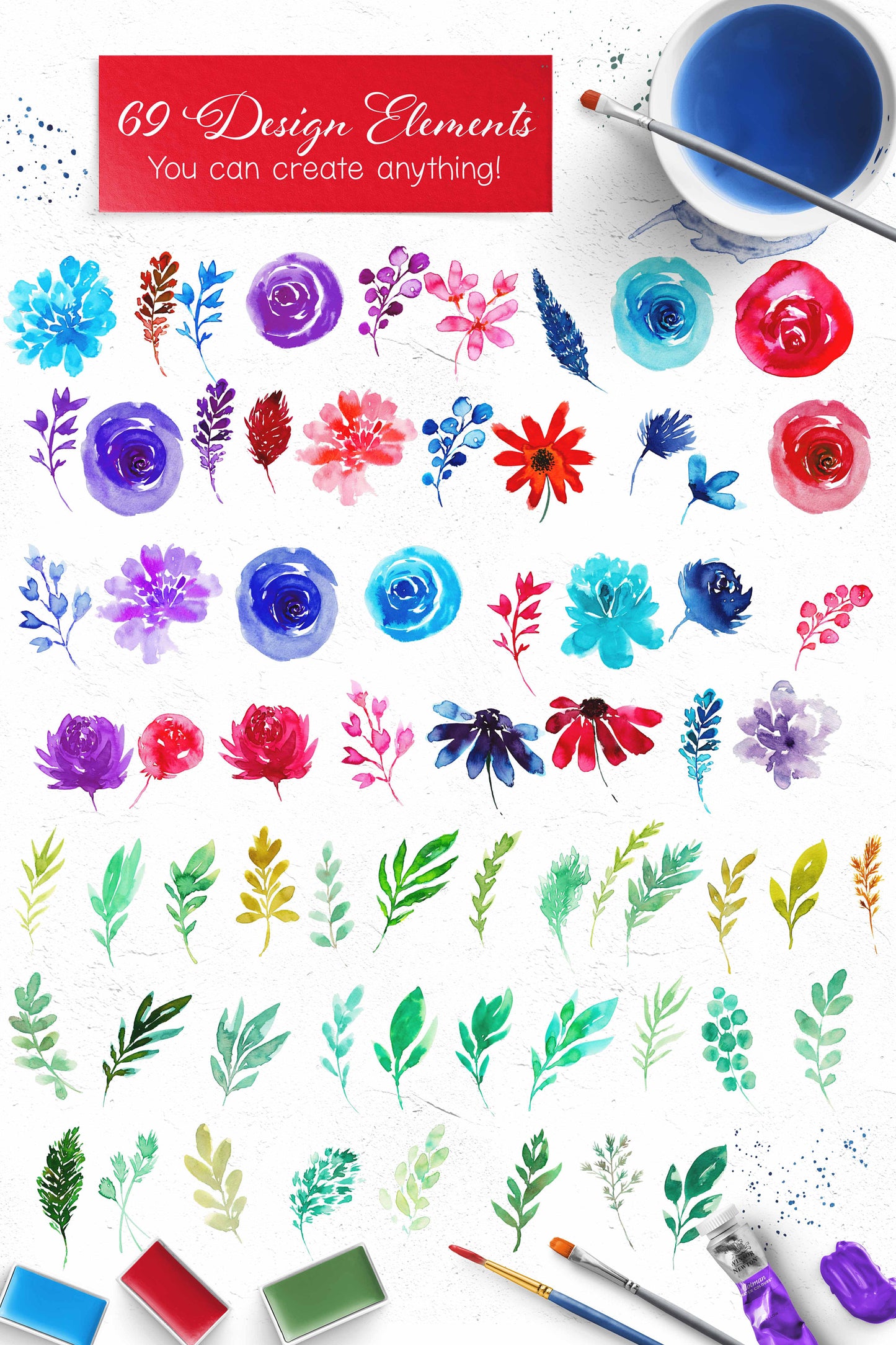 Beautiful Day Waterrcolor Floral Clip Art | Free Commercial Use Clip Art