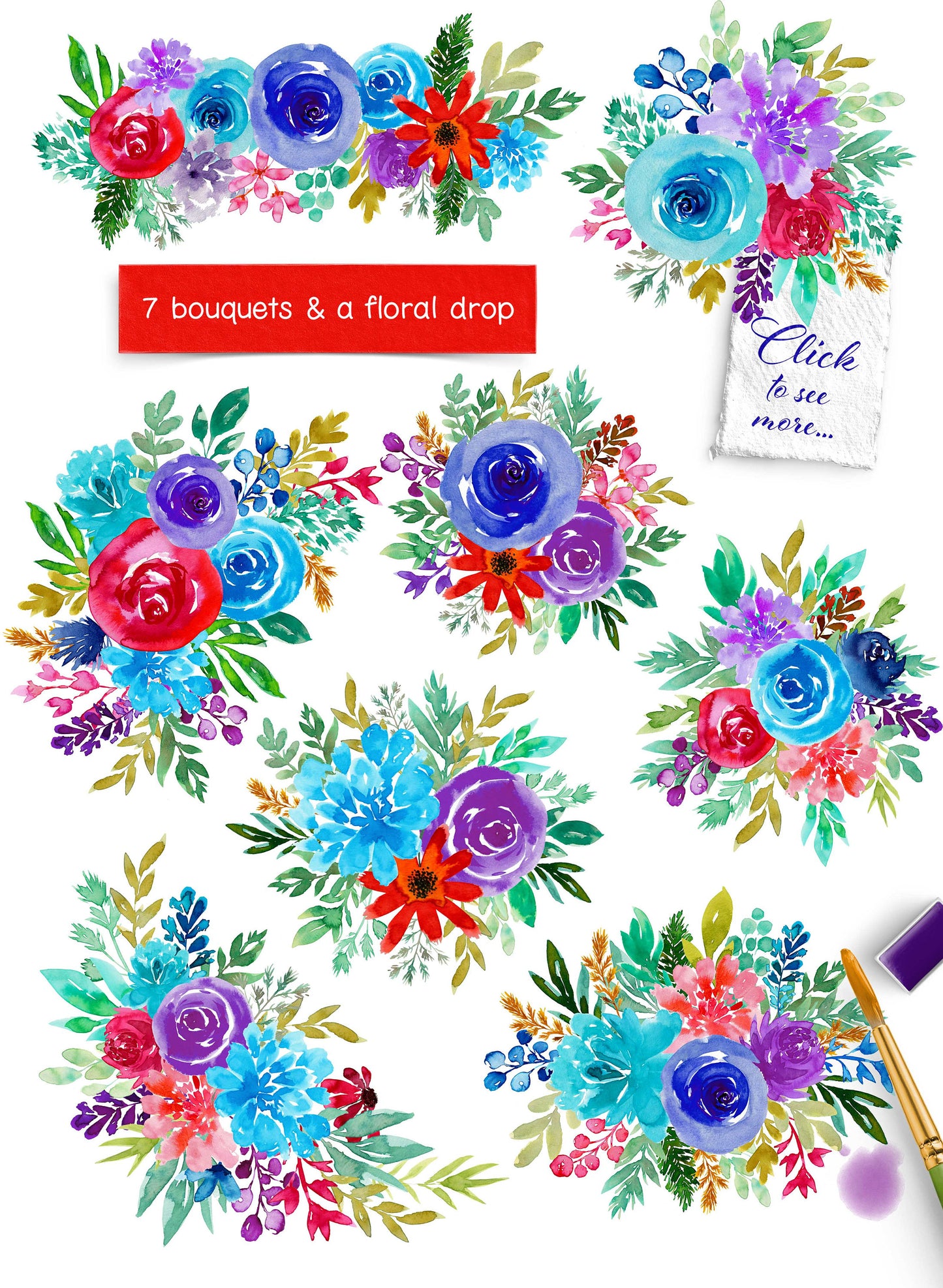Beautiful Day Waterrcolor Floral Clip Art | Free Commercial Use Clip Art