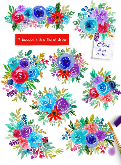 Beautiful Day Waterrcolor Floral Clip Art | Free Commercial Use Clip Art