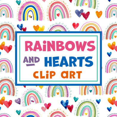 Rainbows And Hearts Clip Art  | Free Commercial Use Clip Art
