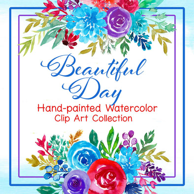 Beautiful Day Waterrcolor Floral Clip Art | Free Commercial Use Clip Art