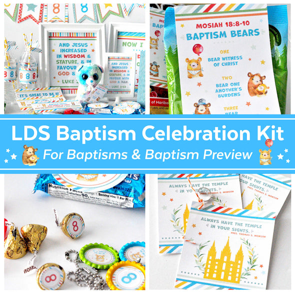 It's Great To Be 8 LDS Baptism Kit | LDS Baptism Celebration Kit | Baptism Preview Kit | LDS Baptism Bears Kit