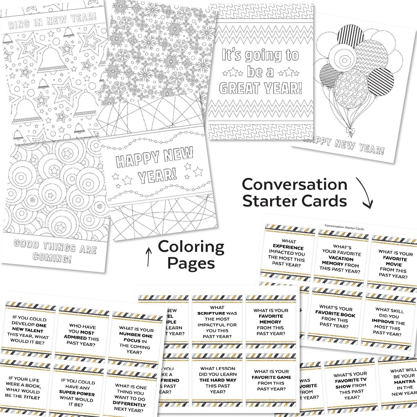 The BEST New Year's Eve Party Activity Bundle | Family Friendly New Year's Eve Party Printable Games